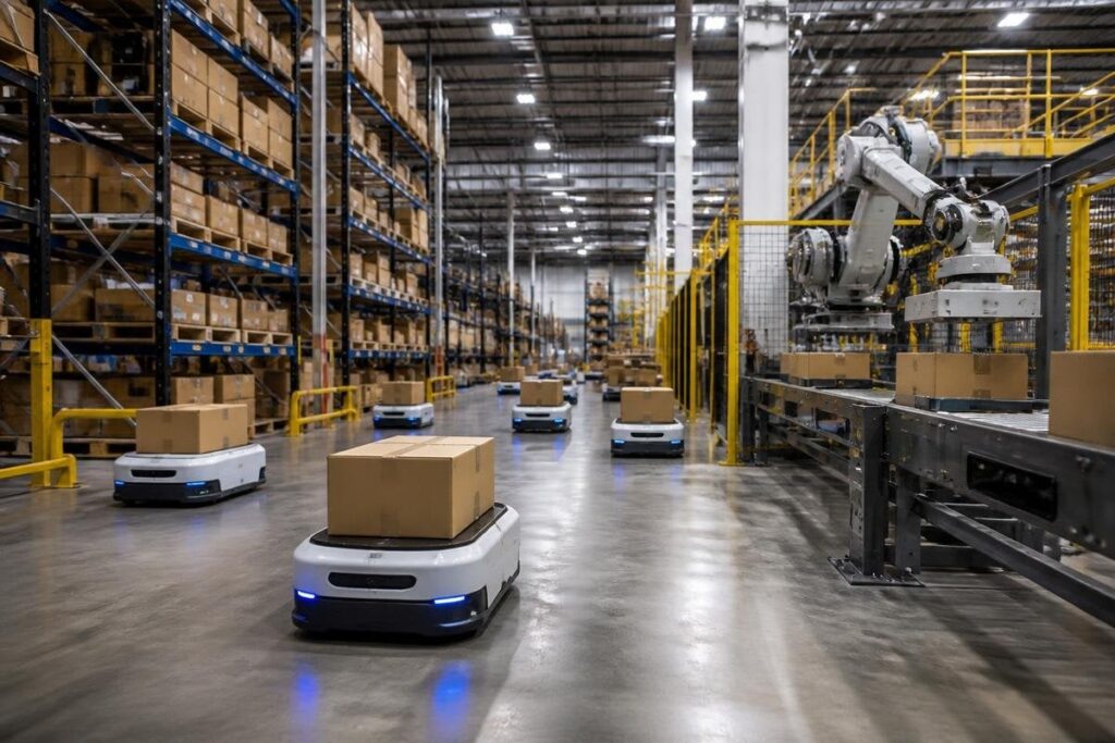 What a fully robotic warehouse might look like